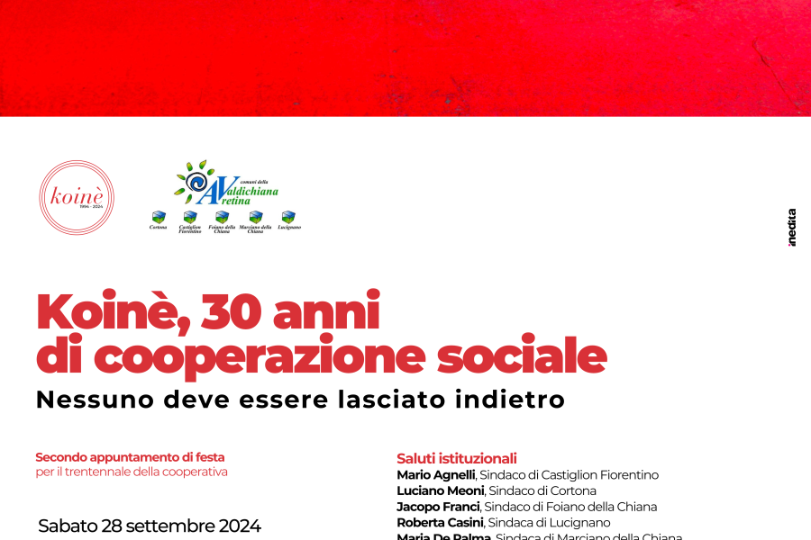 Koinè festeggia i suoi 30 anni a Montecchio Vesponi